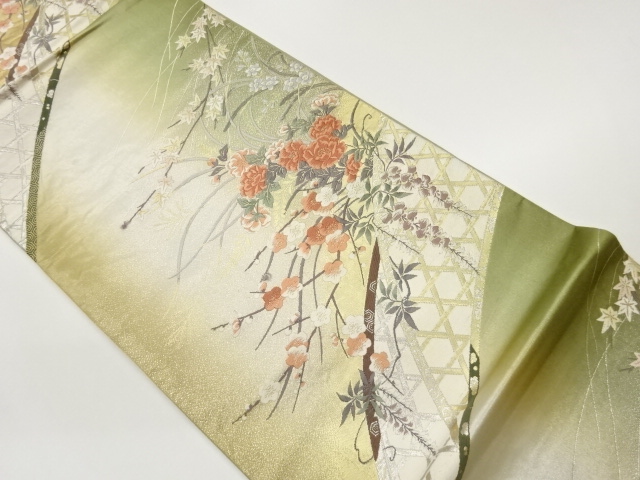 JAPANESE FUKURO OBI / WOVEN FLOWERS